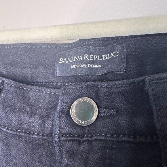 BANANA REPUBLIC Premium Denim Women's Black Washwell Mid-Rise Skinny Jean 26 - Picture 4 of 9